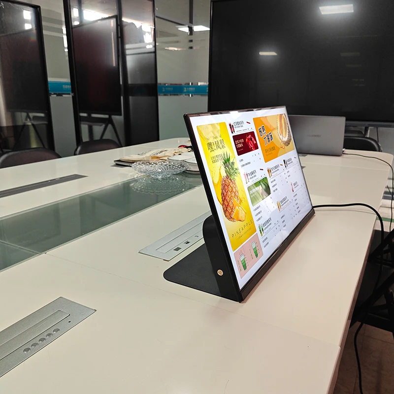 23.5 Inch L Shape Table Fast Food Cafe Restaurant Menu Board Lcd Display Pictures Videos Advertising Digital Signage Display