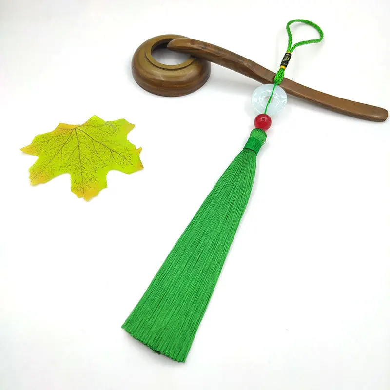  Factory stock vertical hanging car decoration color long silk tassel Chinese style beaded