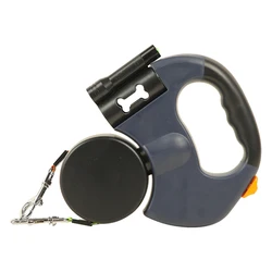 3 in 1 Portable Automatically Retractable Dog Leash Double-headed LED Pet Traction Leash With Poop Bag Dispenser