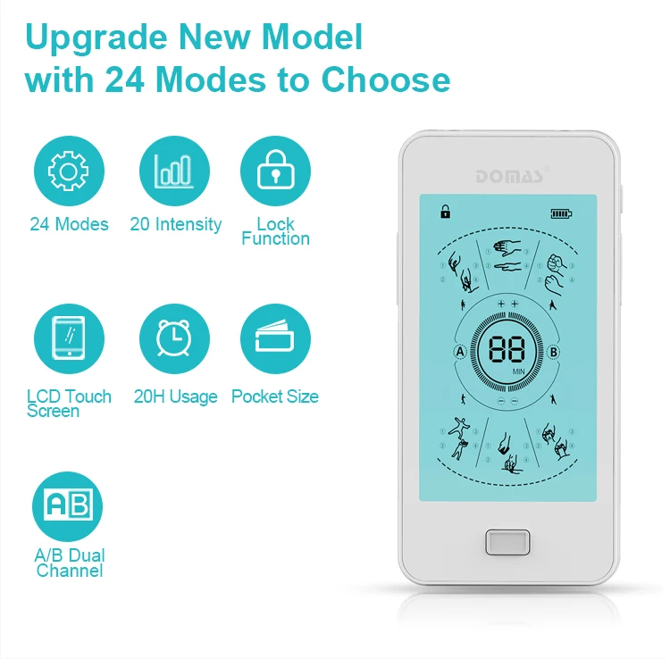 Back Neck Physical Therapy Massage Tens Unit Machine Pulse Massager With Touch