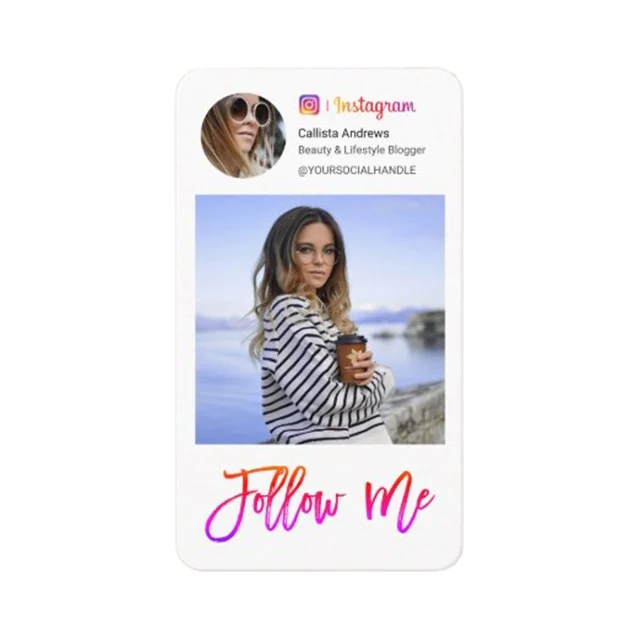 Social Media Instagram Photos Minimal Photography Calling Card Modern  Follow Me Photo Social Media Square Business Card