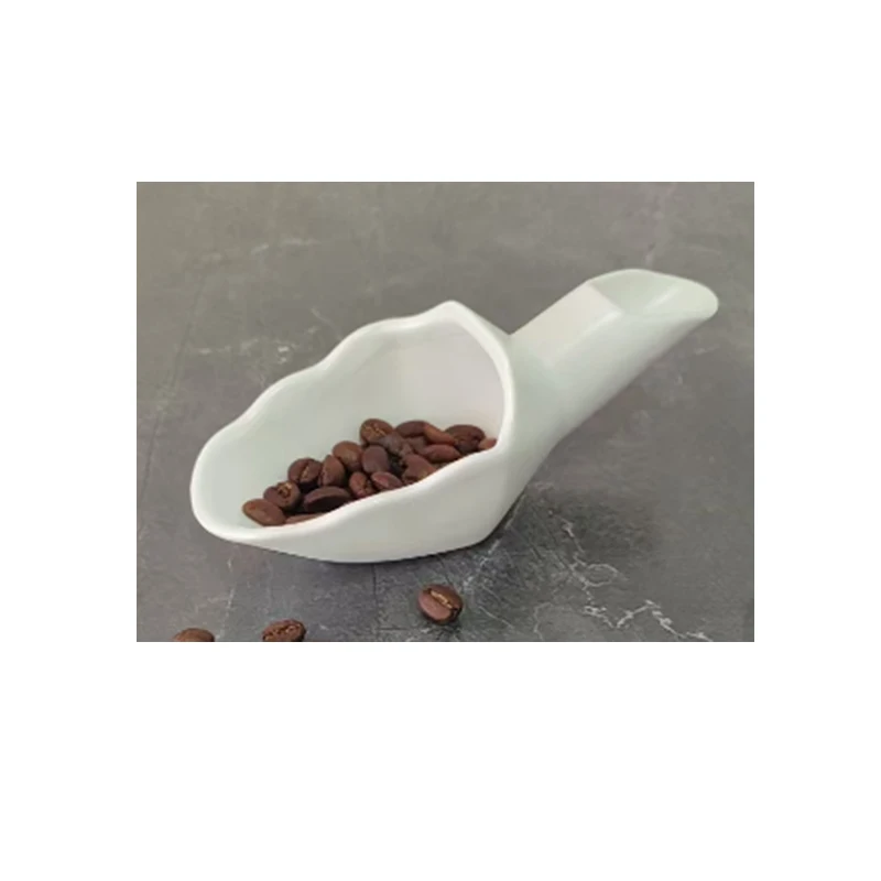 Mini Coffee Beans Ceramic Cupping Spoon  White  Black 20G