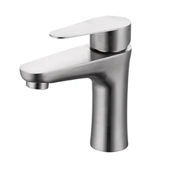 high-quality single cold basin water taps 304 stainless steel bathroom sink faucet single hole single handle basin faucet