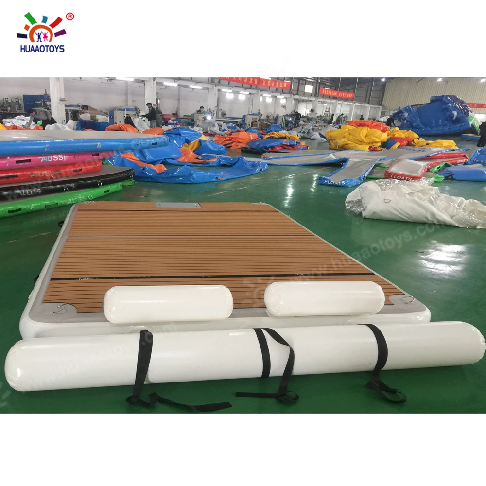 Drop stitch PVC Ocean multi person party inflatable floating Dock Jet Ski Inflatable dock platform