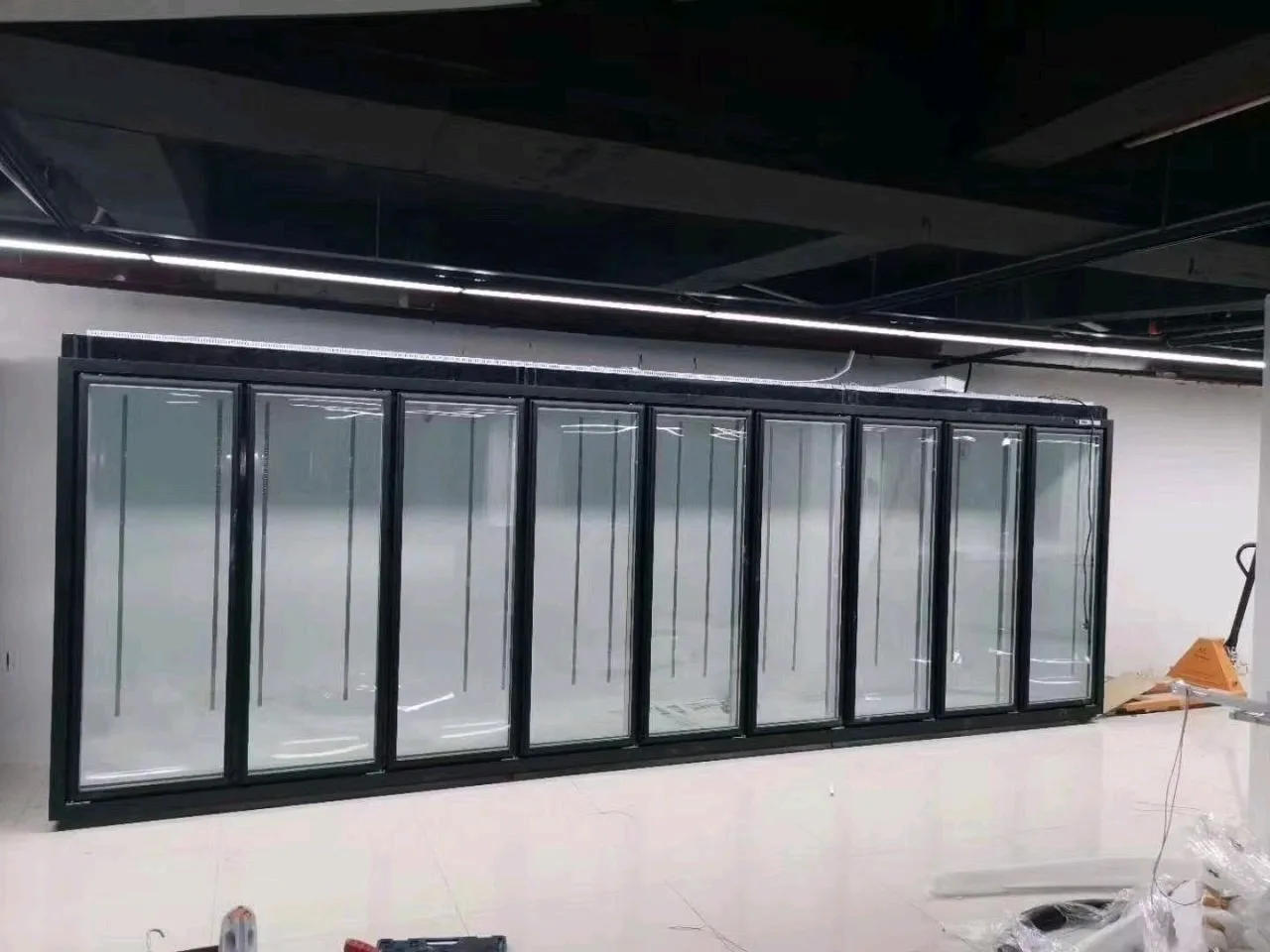 China cooler glass door with heating frame 30*79 doors use for walk in cooler which for fresh fruits and vegetables in store