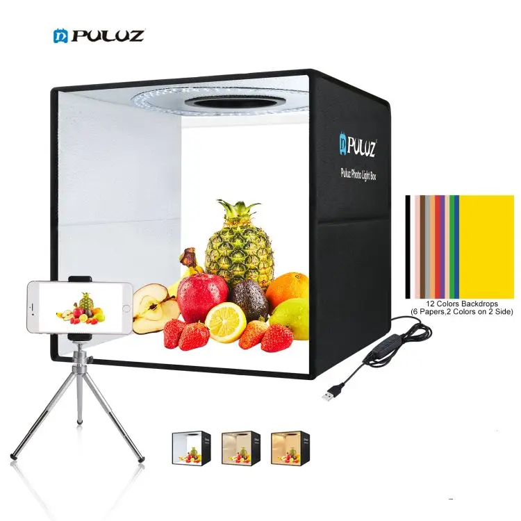 New Arrivals Photo Box PULUZ 40cm USB Portable Photo Studio Light Box Photography with 12 Colors Backdrops Accessories