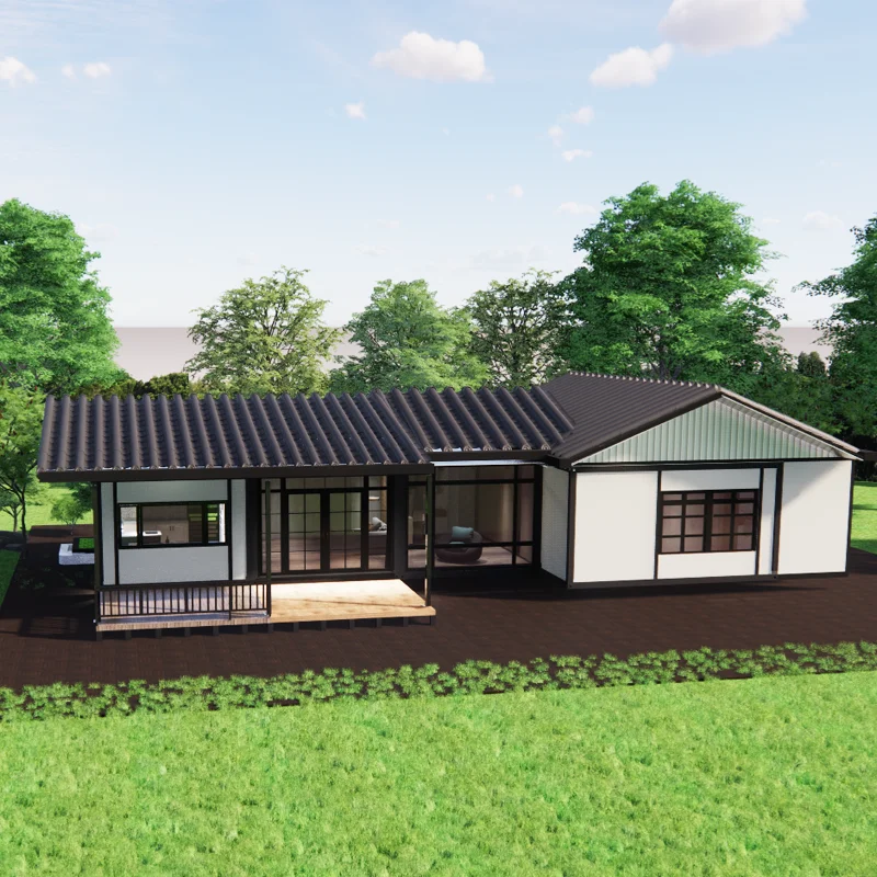 triangular roof Vintage style villa family gathering container homestay large summer prefab houses home