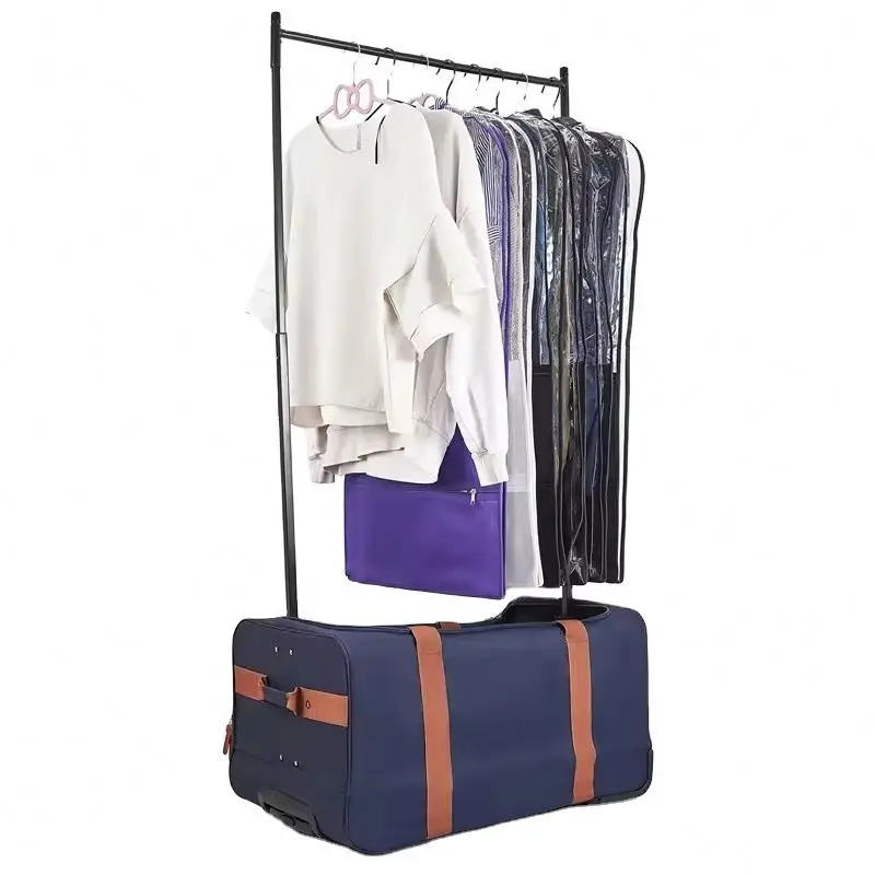 BSCI Factory Long Journeys Large Size Hang Clothes on Duffel Bag Travel Garment Bags  Dance Bag with Wheels and Garment Rack