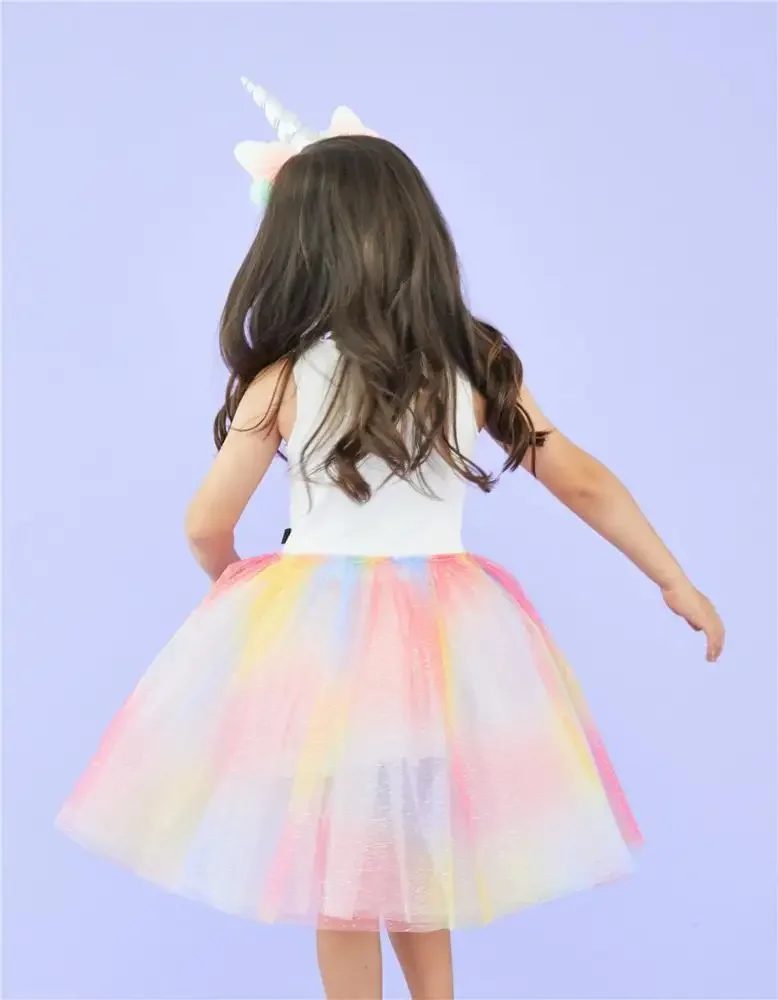 Toddler Baby Girl Casual O-neck Rabbit Printing Dress Bandage Ruffle Sleeveless A-line Dress