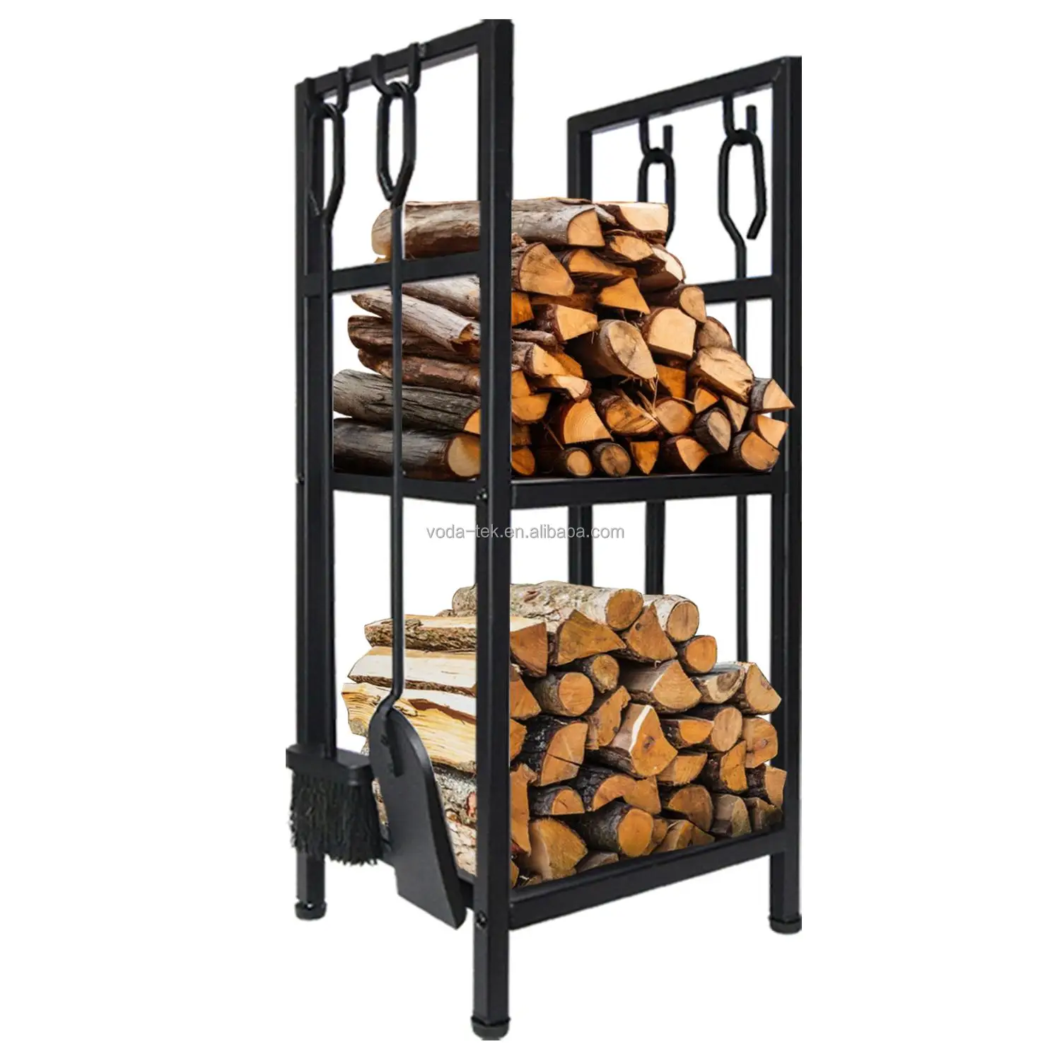 VODA Outdoor and Indoor Metal Firewood Rack Storage Wood