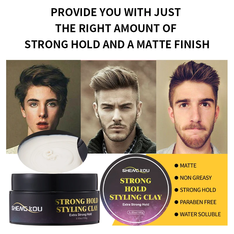 Oem Private Label Factory Custom Matte Finished Strong Hold Paste Water Based Fashion Hair Styling Mud Hair Clay