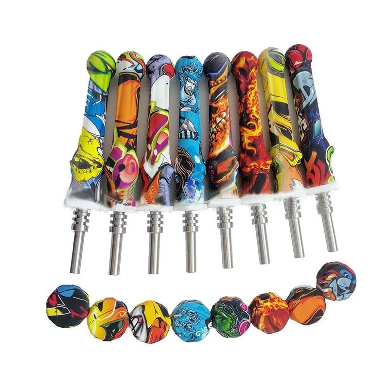 Нектар коллектор силиконовый dab rig 14 мм титановый гвоздь воск мазками трубы сорняков аксессуары для мазками соломы стеклянная трубка