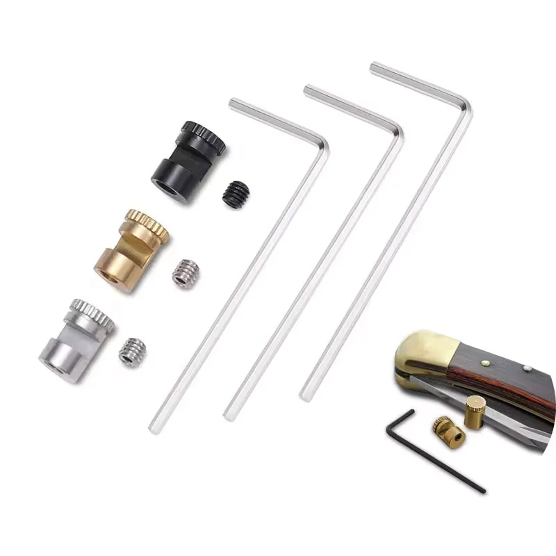 Thumb Stud Replacement for Buck 110 Knife with Hex Wrench Knife Button Stainless Steel 110 Screw Pusher Screw