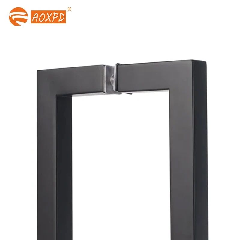 Luxurious and durable 304 stainless steel handle thickened square tube glass door handle