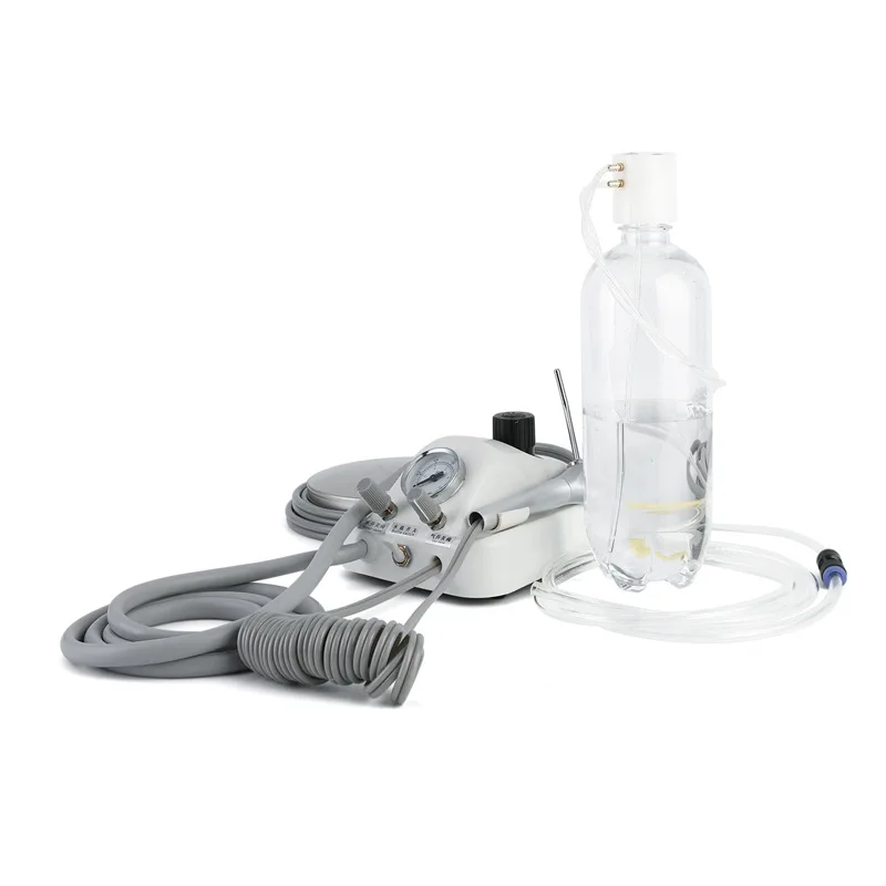 Портативный 4 отверстия Воздушный турбинный блок из нержавеющей стали мини стоматологический доставки с 600 мл воздушным шприцем для воды бутылка