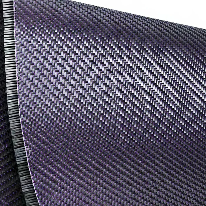 purple twill metallic glitter carbon fiber fabric for auto parts