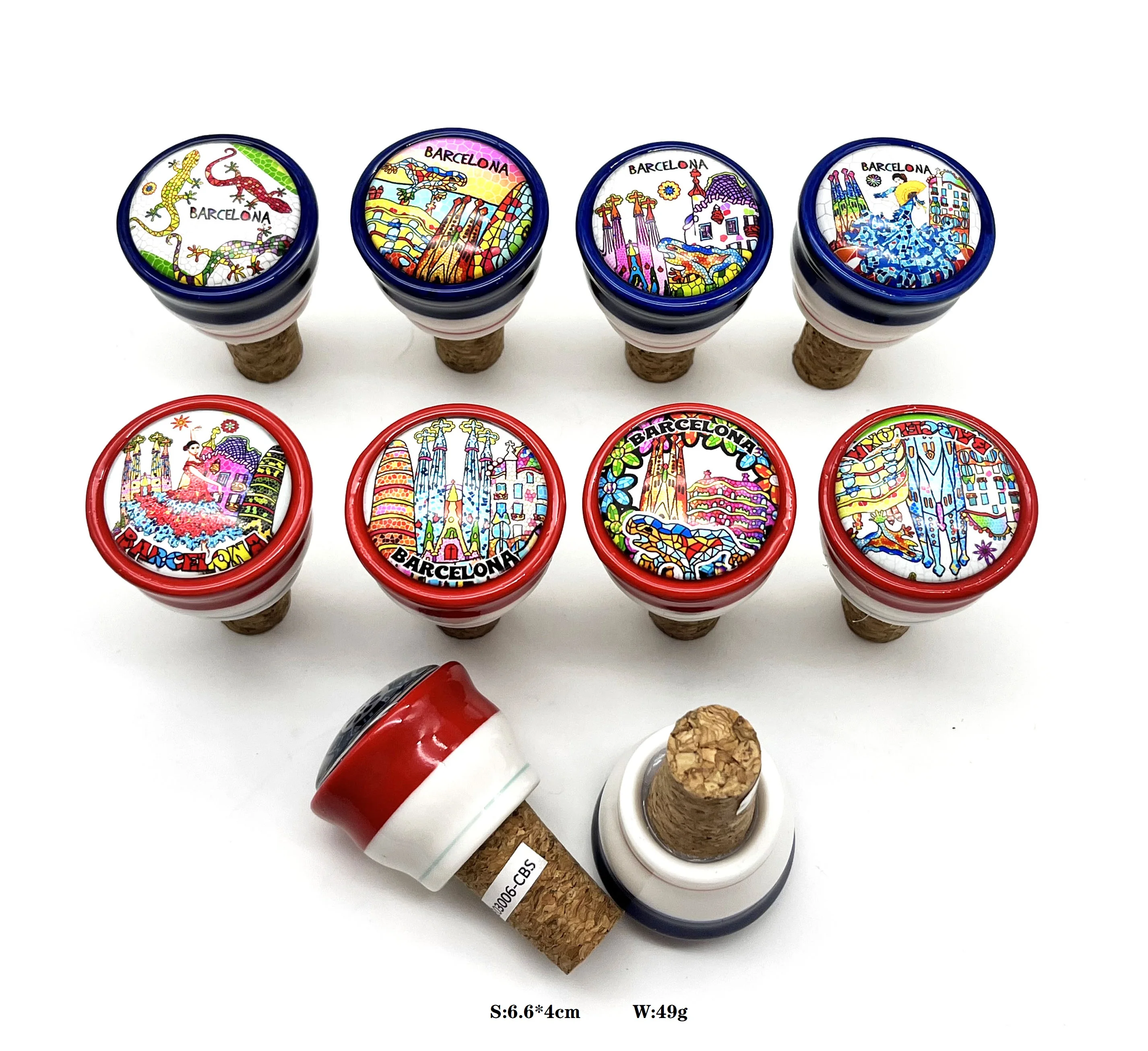 Souvenir Fridge Magnet Key chain  Ashtray  Wine Stopper Barcelona Tourist Gift