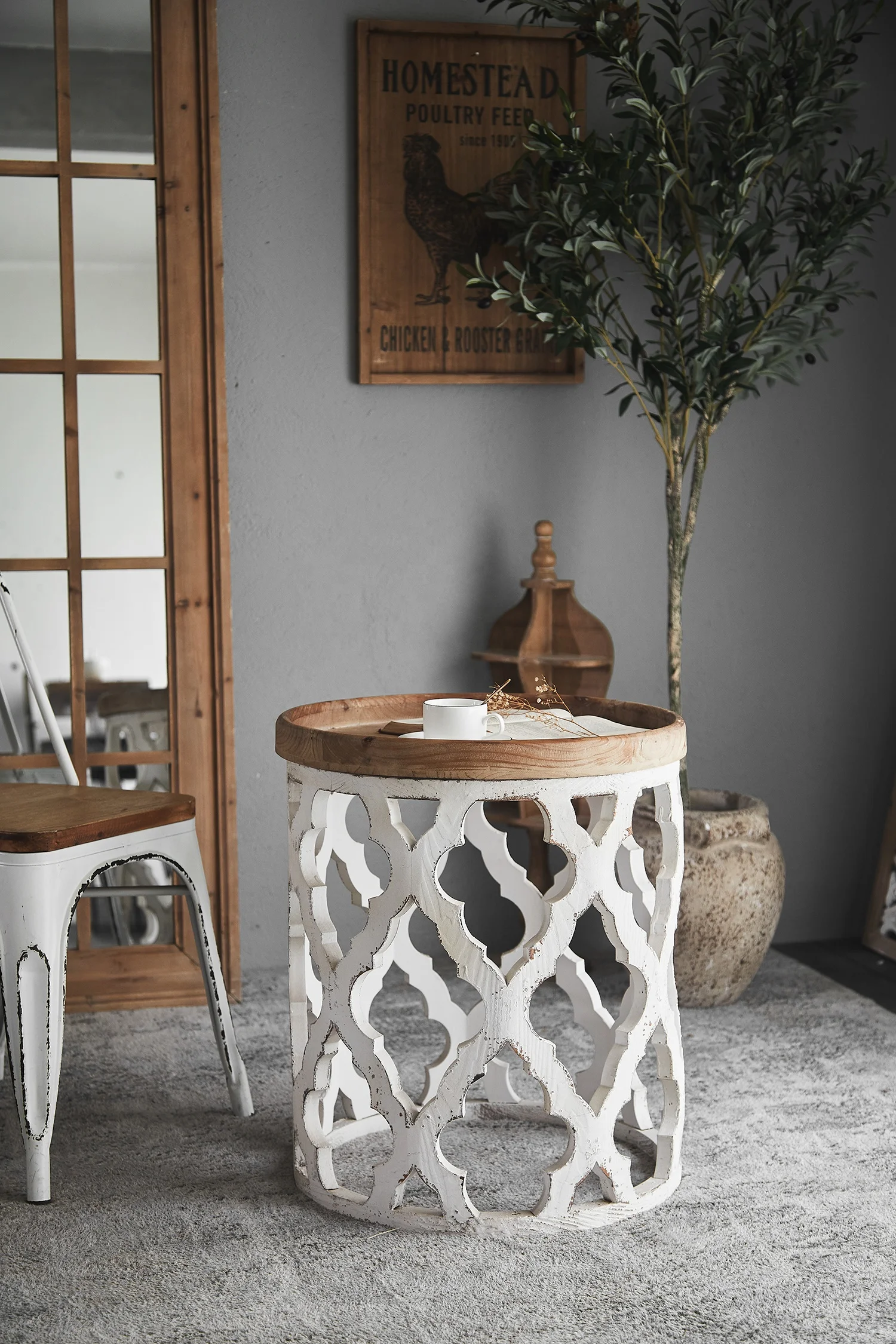 Custom Mid Century Nordic Country Antique Style Furniture Living Room Antique Furniture Minimalist Round Nordic Coffee Table