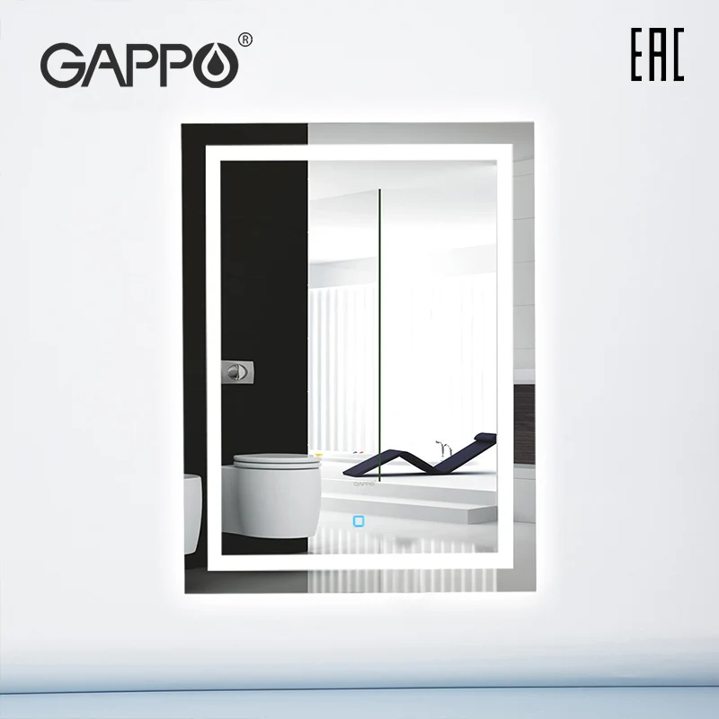 GAPPO OEM ODM Bathroom Modern Wall-mounted Backlit Mirror High Definition Rectangle Smart Led Mirror G601/G602/G603