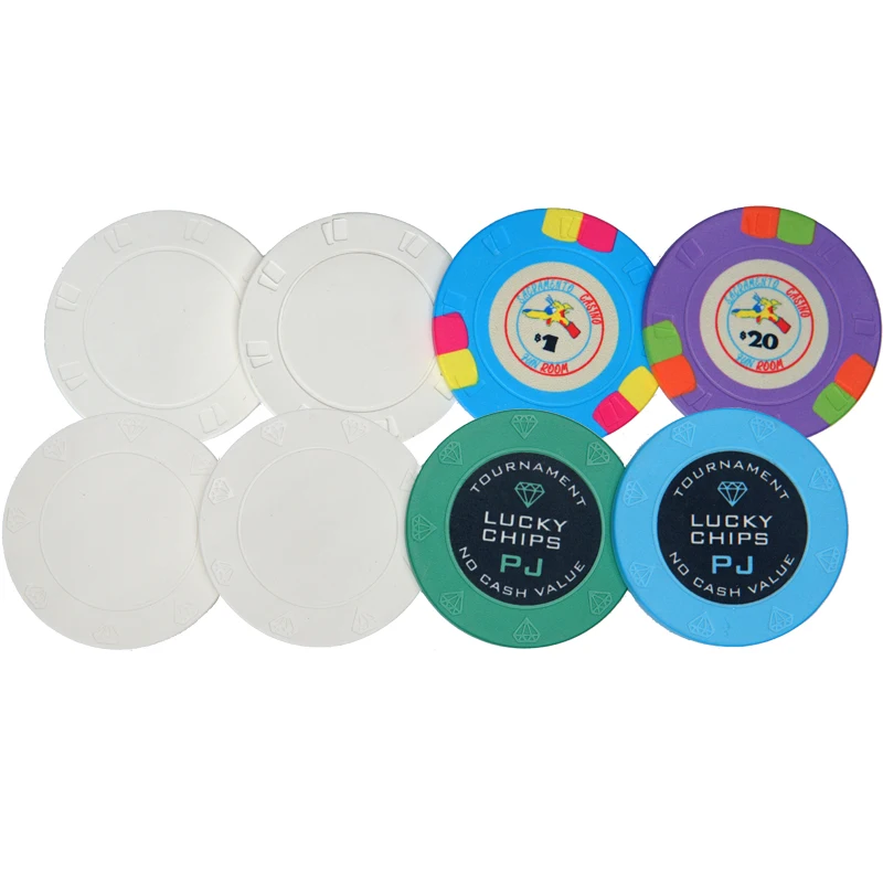 Casino European Round Coins Blank White Gambling  Logo Custom Professional Supplier Ceramic Poker Chip 39mm 10g