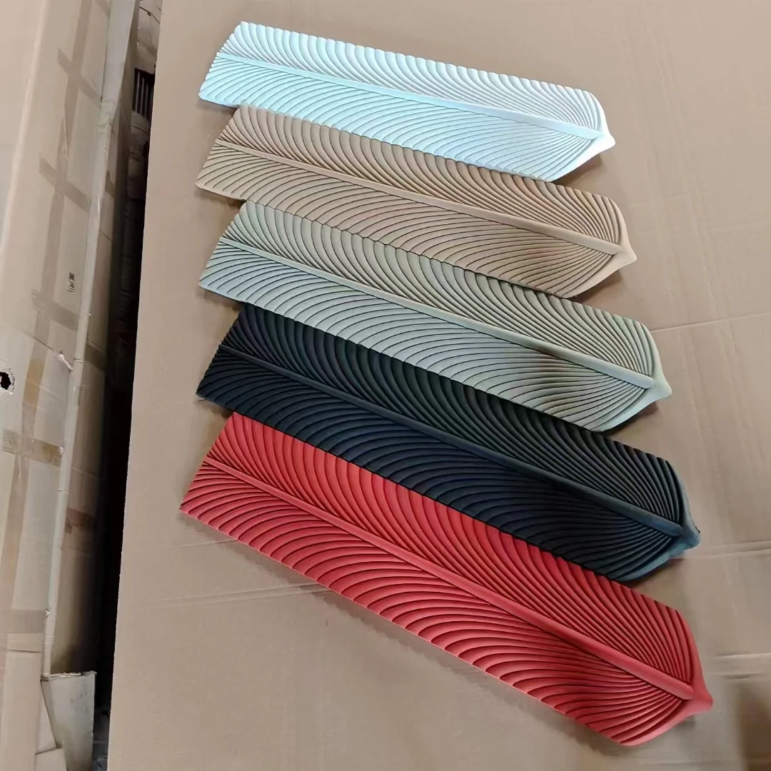 BAIJIN Popular Building Material Lightweight PU Stone Panel Wall Faux Polyurethane PU Feather Stone Blue Color