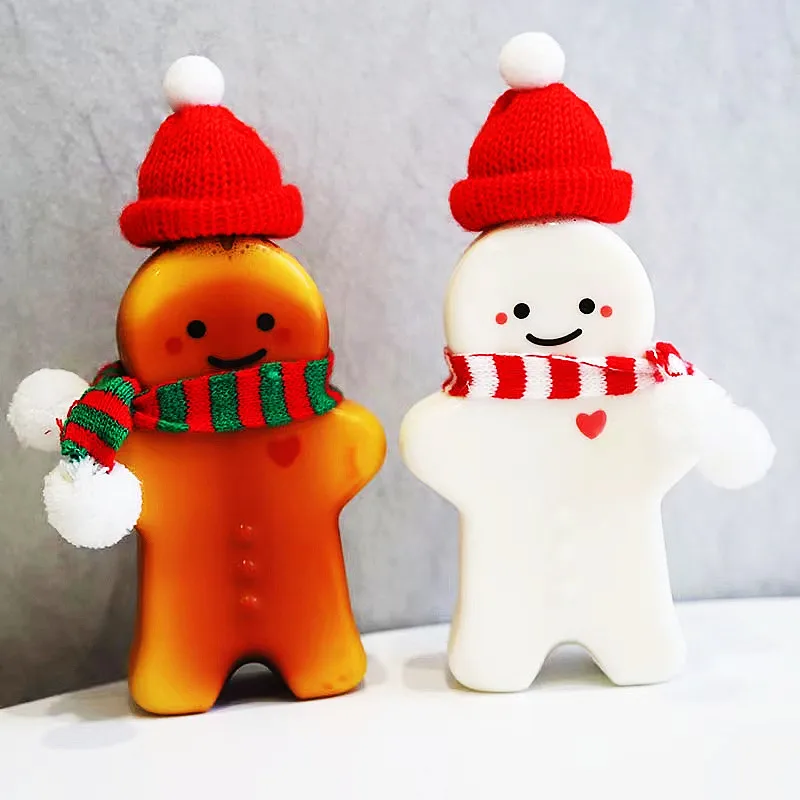 500ml Juice Bottles Gingerbread Man Fizzy Drinks Lemonade Organic Pure Coconut Water Bubble Tea Plastic Bottles With Screw Lid