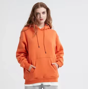 High quality custom sportswear hoodies for men autumn fashion design knitted pullover casual baggy solid color hoodie wholesale