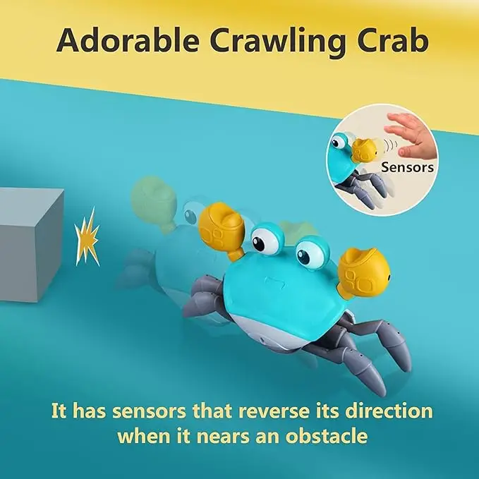 Crawling Crab Baby Toy - Infant Tummy Time Toys Babies Boy Learning Crawl Walking Toddler 1st Birthday Gifts