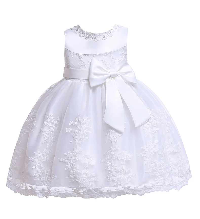 Latest Boutique European Fashion Little Girl First Birthday Communion Wedding Baby Girl Dress Party