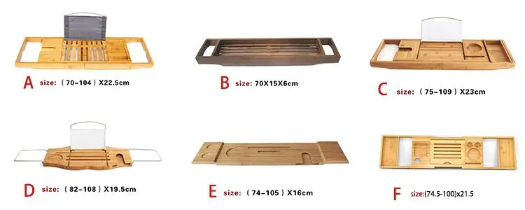 Wholesale Extendable Bathtub Tray 100% Natural Bamboo Bath Caddy
