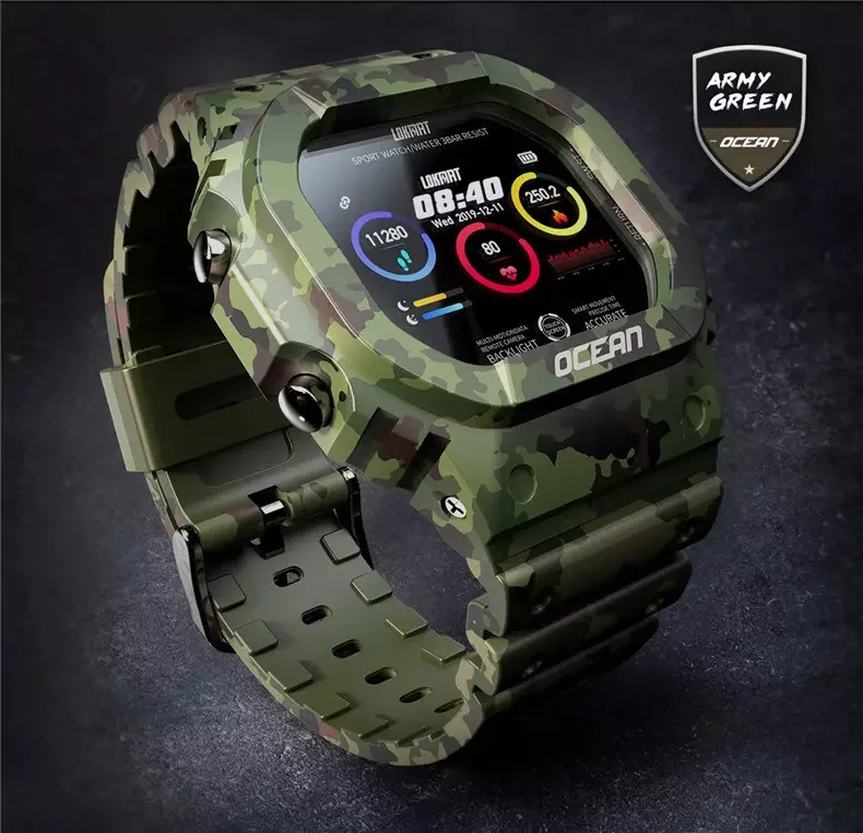 Lokmat Ocean Waterproof Wristband Fitness Blood Pressure Heart Rate Android Pedometer Waterproof Sports Smart Watch