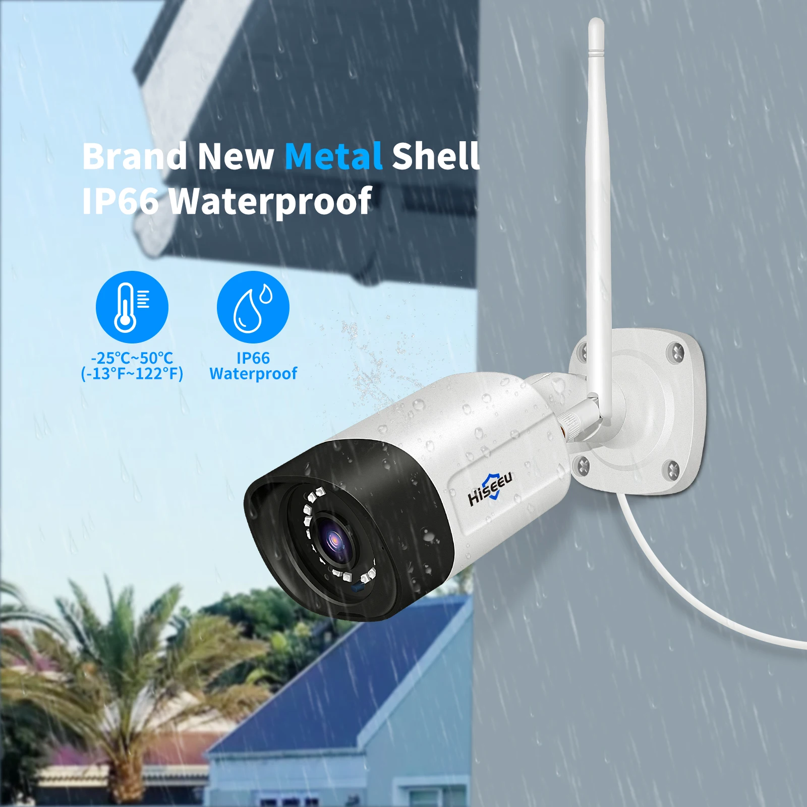 Factory wholesale 5MP Outdoor IP66 Waterproof CCTV Security Full color night vision two way audio P2P IP Camera WiFi