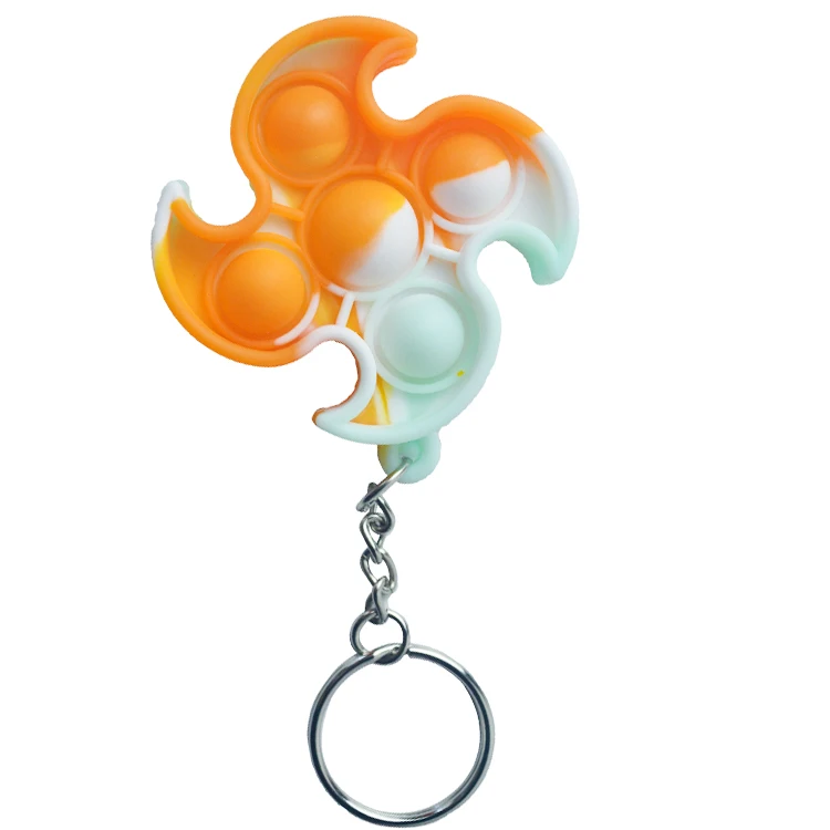 Newest Design Windmill Shape Bubble Stress Relief Fidget Keychain Pop Toy