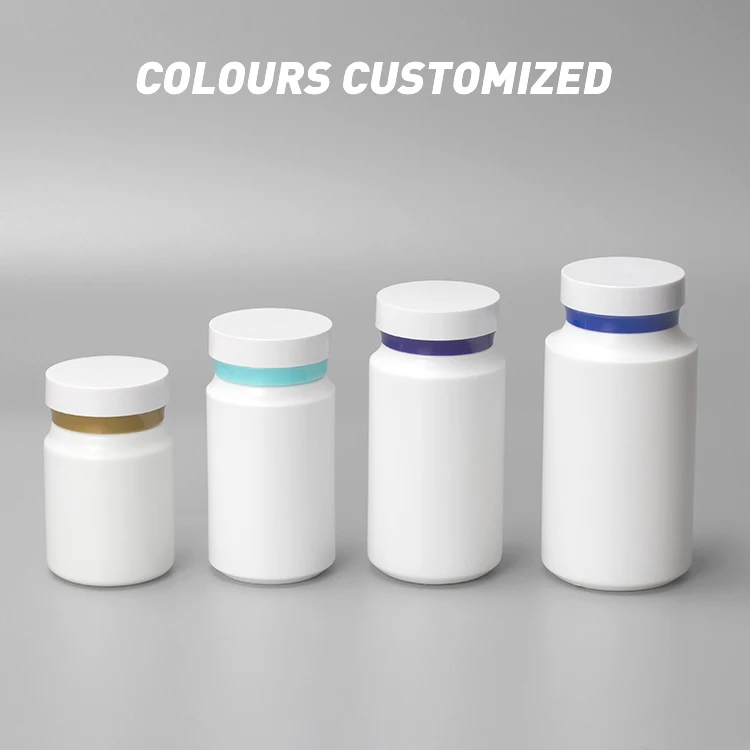 Wholesale empty white pill medicine capsule bottle packaging with logo