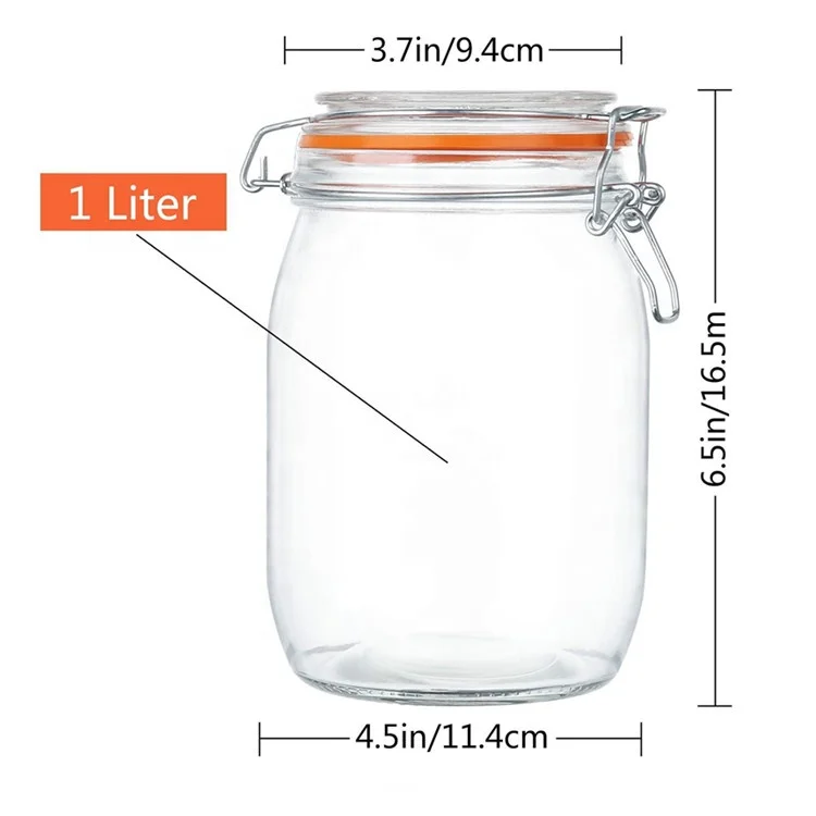 32 oz Glass Storage jars Containers 4 Pack