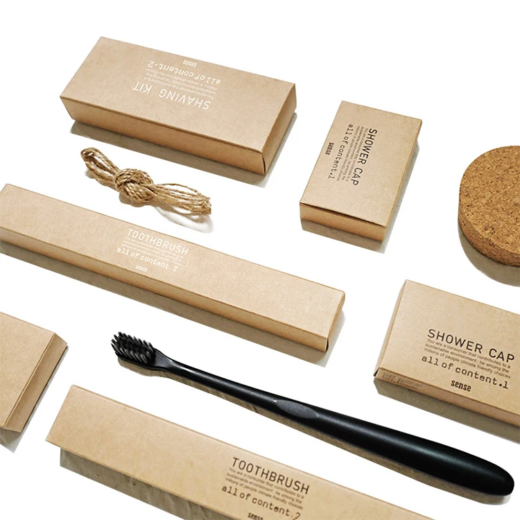 S&J Kraft Paper Packaging Disposable Hotel Supplies A Full Set Of Products Can Be Personalized SPA Toiletries Resort Guest Care