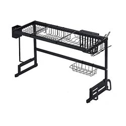 2 tier stainless steel dish drying rack shelf kitchenware storage holder kitchen over the sink cabinet dish drain rack