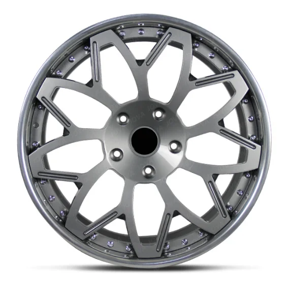 18 19 20 21 22 23Inch Multi Spoke 4 Holes Silver 2Piece Forged Alloy Wheels Deep Concave