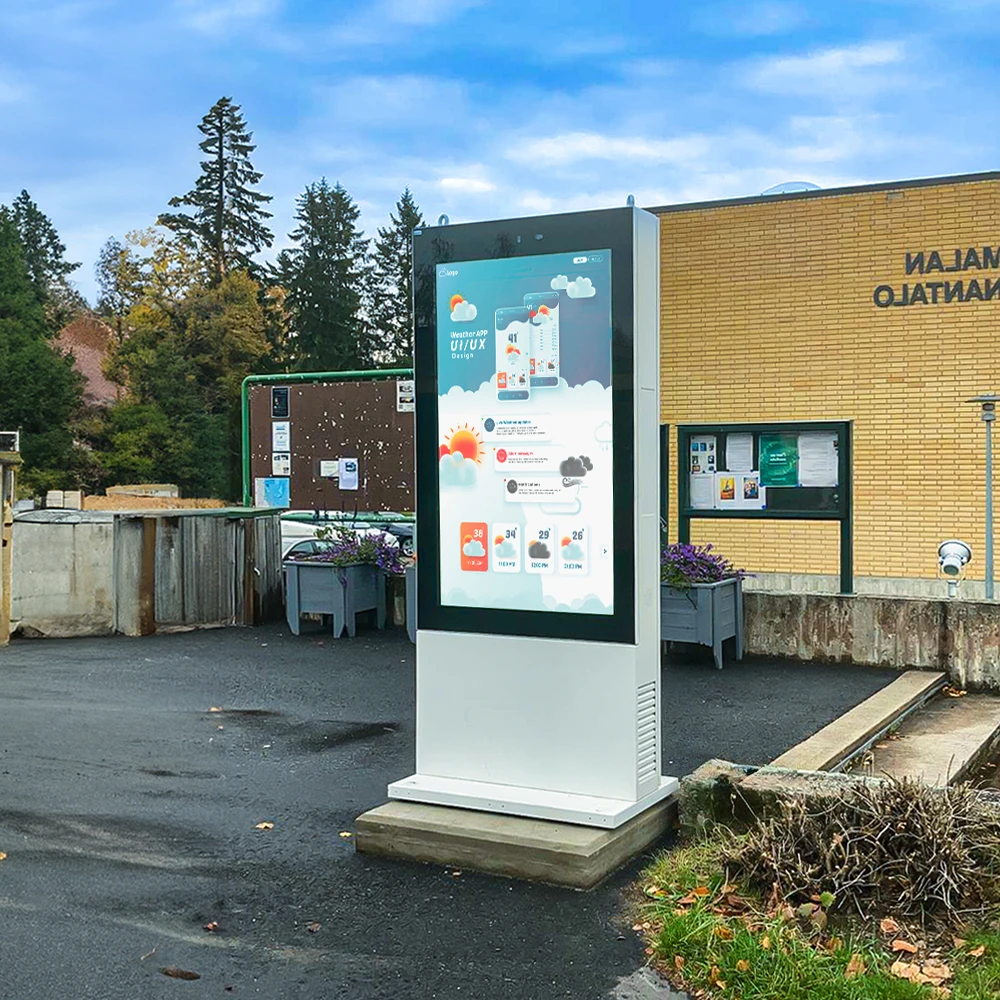 Waterproof Sun Readable Kiosk Ip65 5000 Nits Advertising Outdoor Digital Signage43 55 65 75 86Inch Display Totem Customized