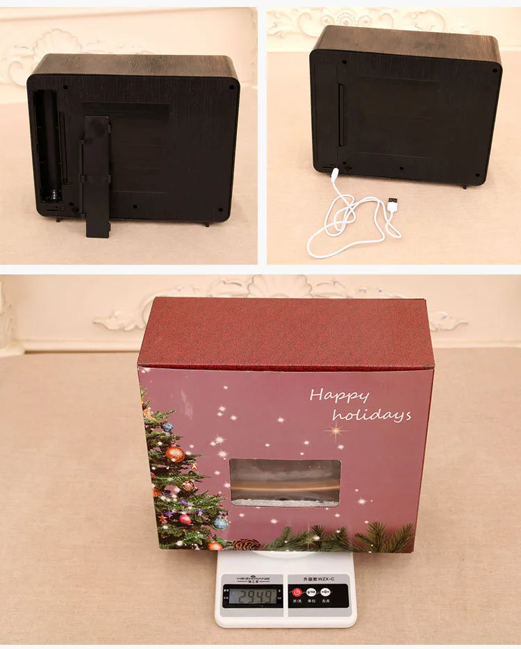 New Products Christmas Decoration Children Gifts Snow House TVs Shape Led Music Box