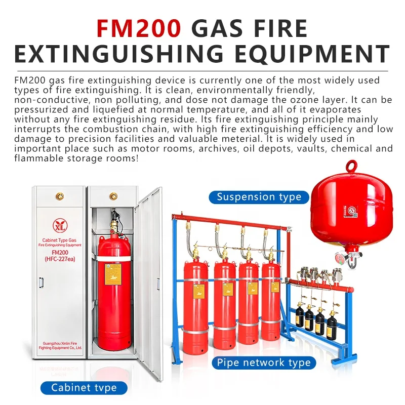 Hot Selling Hfc 227 Fm 200 Gas Based Automatic Fire Suppression System Installation
