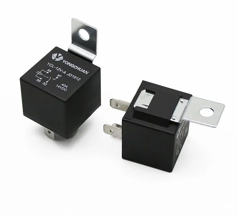 High quality integrated circuits automobile air black waterproof conditioning relay 12V 24V 4pin 5pin 4P 5P 40A relay module