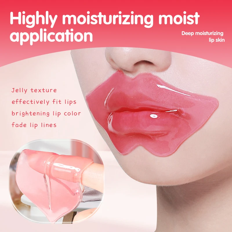 Wholesale Bulk Lip Pads Moisturizing Collagen Gel Lip Mask Sheet Hydrating Korean Pink Crystal Collagen Exfoliating Lip Mask
