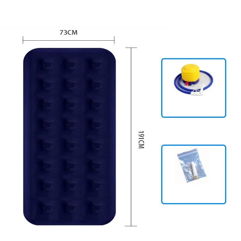 Adult Travel Flocked Top Camping Indoor Use Inflatable Air Bed Mattress Full Sized Inflatable Foldable Air Bed