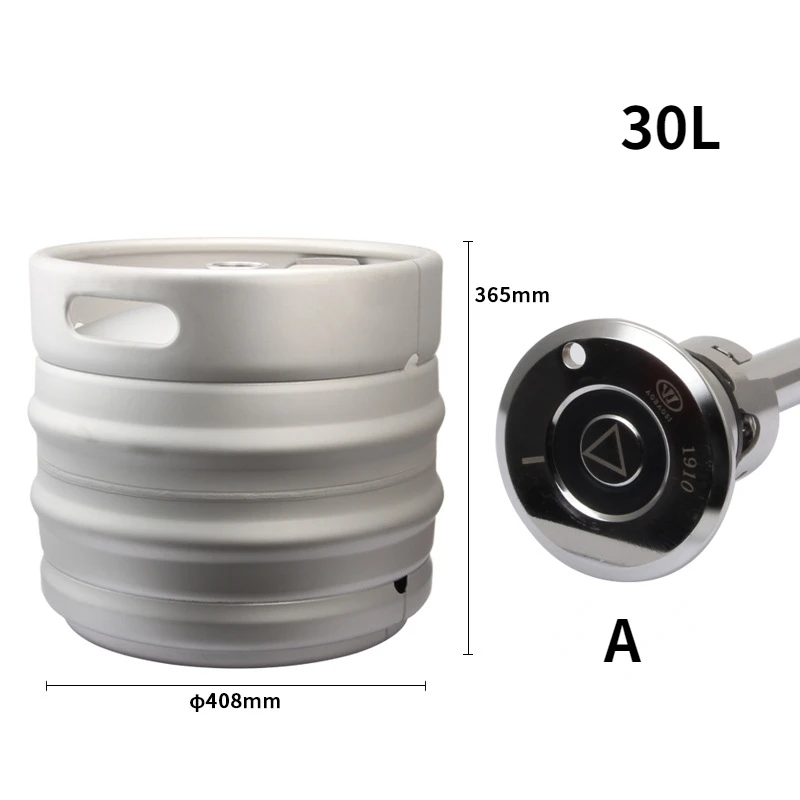 Large Capacity 30L Beer Keg 304 Stainless Steel European Standard Beer Barrel EURO KEG
