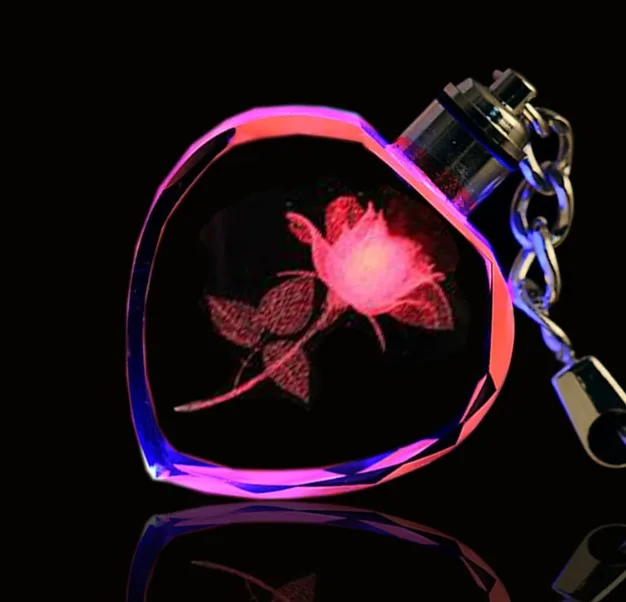
Promotional Gift Factory Price Custom Made Crystal LED Keychain 