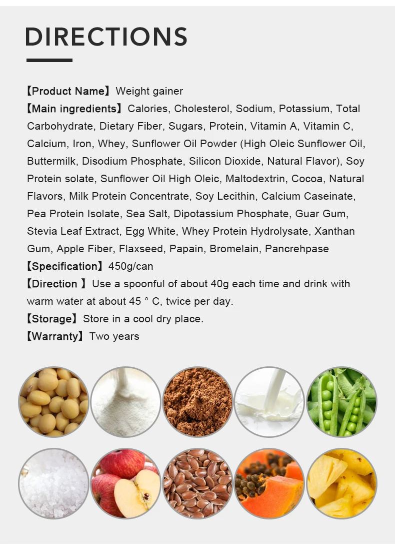 HALAL Weight Gainer Powder Whey Protein Muscul Shake Weight Gain Powder