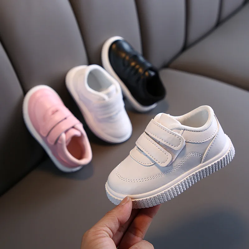 2023 White Children Girls Boys Anti Slip Soft Bottom Sneakers Comfortable Toddler Outdoor Casual Flat Kids Sports  Shoes