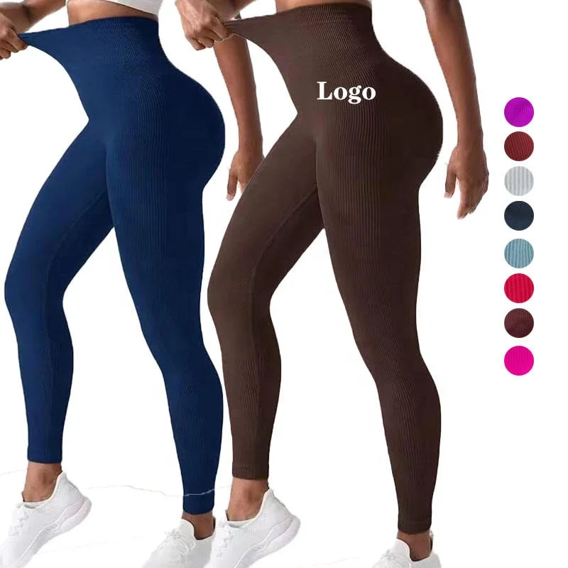 Ribbed Push up yoga leggings Women Gym Fitness Wear Acid Wash Leggings Sportswear Workout Clothes Yoga Pants Scrunch Butt Tights