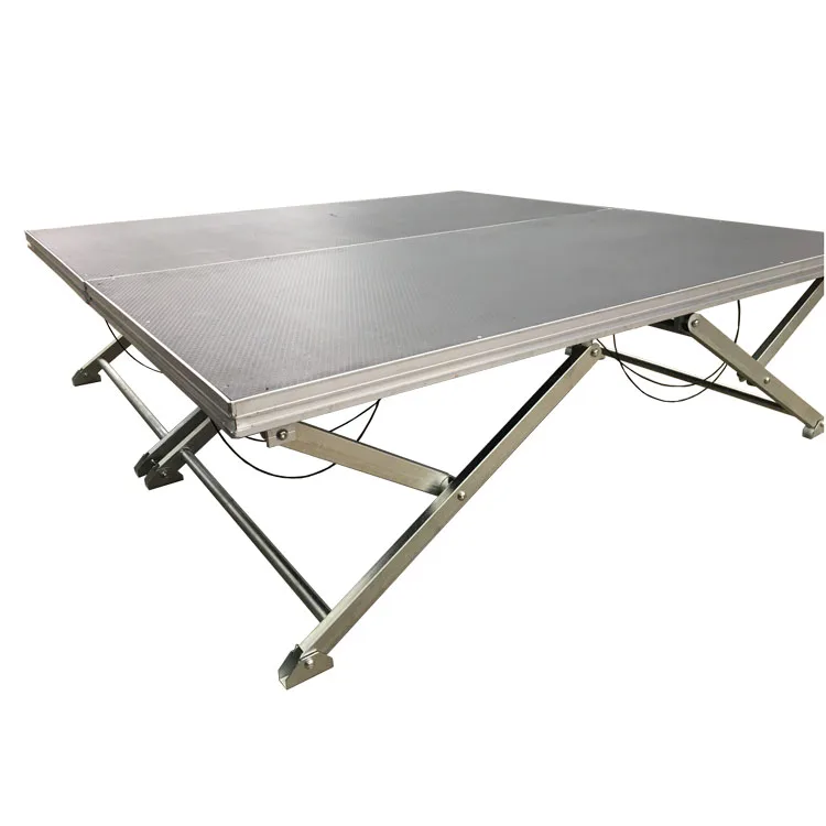 2*1m aluminum X Rotating hydraulic table lift stage scissor stage for car show